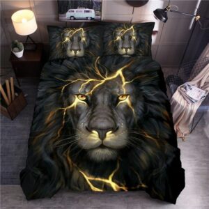 3D Mighty Black Lion Bedding Set
