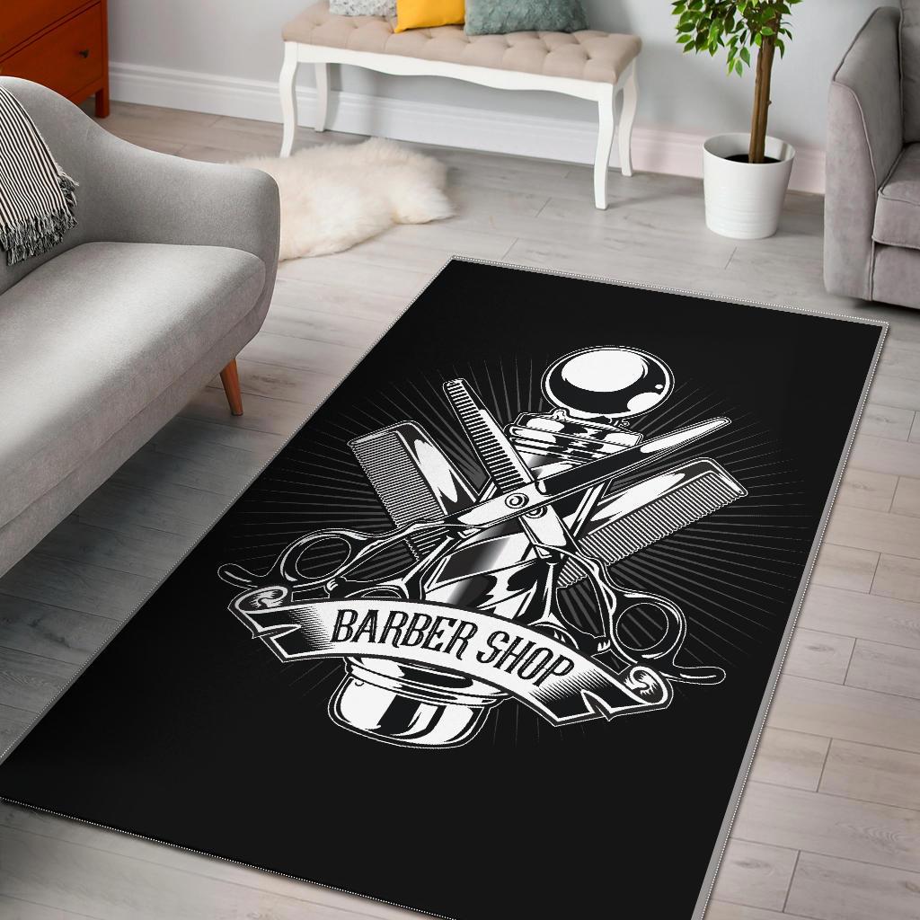 Barber Shop Area Rug Black Barber Tool