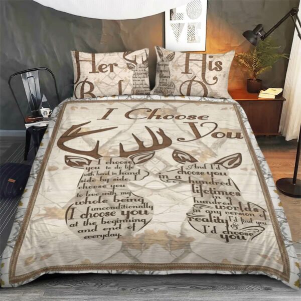 Deer Couple Bedding Set I Choose You