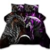 Dragon And Wolf Bedding Set Orange Mix Purple
