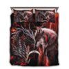 Dragon And Wolf Bedding Set Red