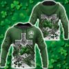 Irish 3D All Over Hoodie Cross Celtic Knot Circle