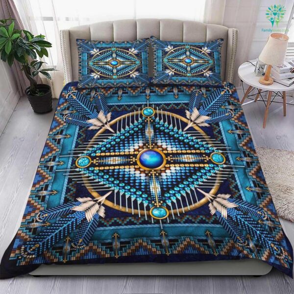 Mandala Native American Bedding Set Blue