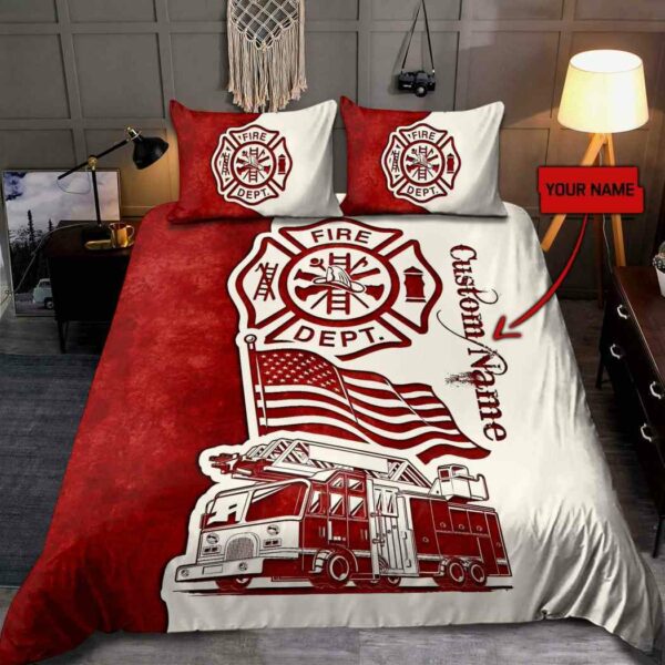 Personalized Firefighter Bedding Set