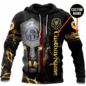 Personalized Viking 3D All Over Printed Hoodie For Men Lion
