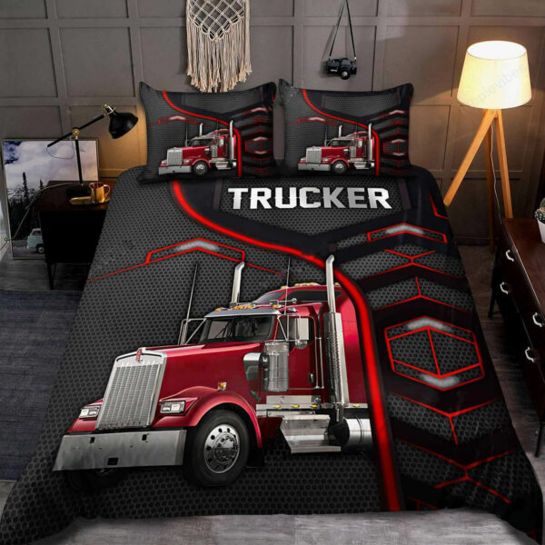 Red Trucker Bedding Set